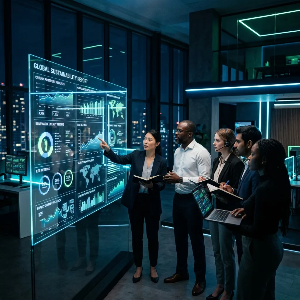 Team analyzing global strategy and reduction