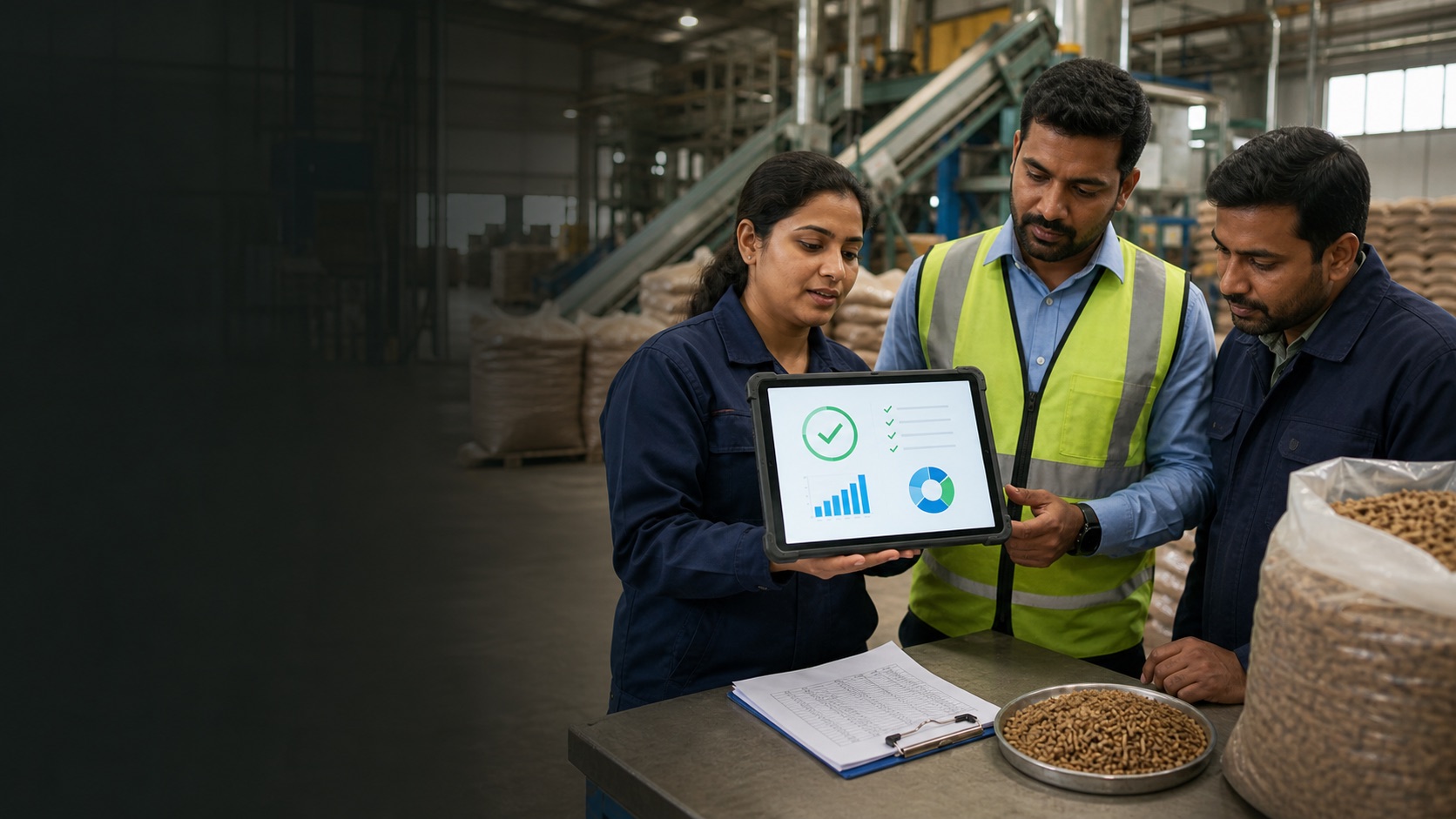 Indian industrial business leaders reviewing plant data and carbon readiness